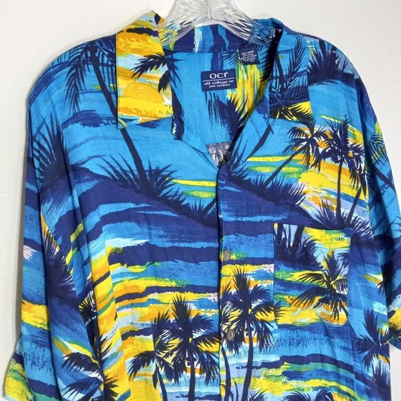 Old College Inn OCI Mens Size Lg Hawaiian Style Shirt Tropical Short Sleeve - Picture 3 of 10